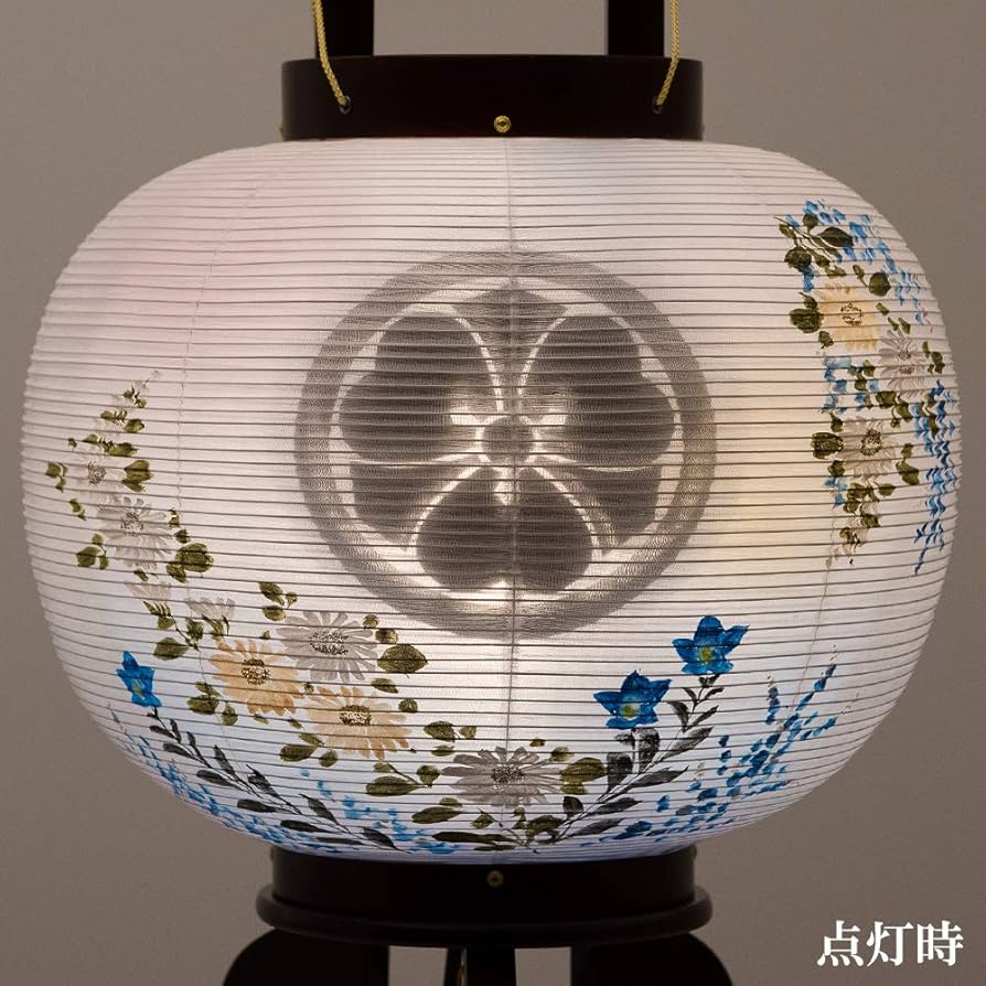 希少　アンティーク　紋付　提灯　レトロ　日本　JAPAN 提灯 Amazon｜仏壇屋 滝田商店 【盆提灯・家紋】 家紋入り お盆提灯